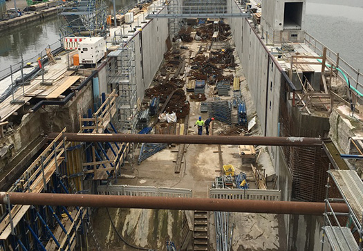 Baustelle Schleuse Übersicht