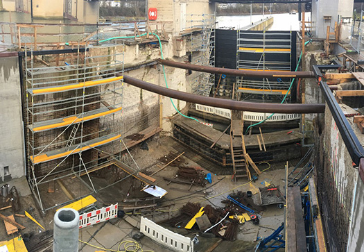 Baustelle Schleuse Innen