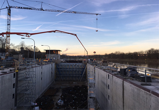 Baustelle Schleuse von oben